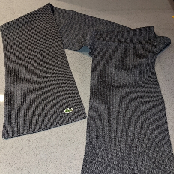 LACOSTE 100% Merino Wool Scarf, Grey - Picture 2 of 6